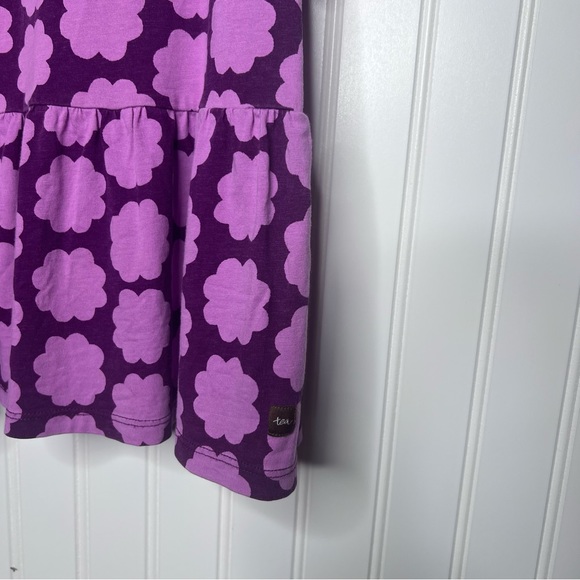 Tea Collection Cosmic Berry Floral Ruffle-Hem Drop-Waist Dress Size 12 - Picture 5 of 11